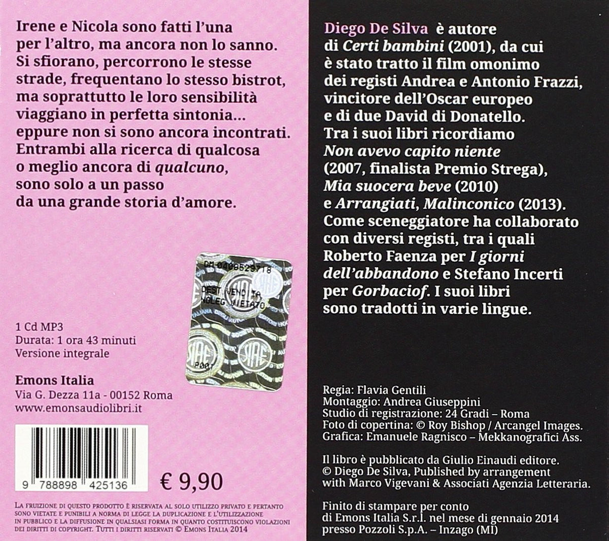 Mancarsi letto da Diego De Silva. Audiolibro. CD Audio formato MP3