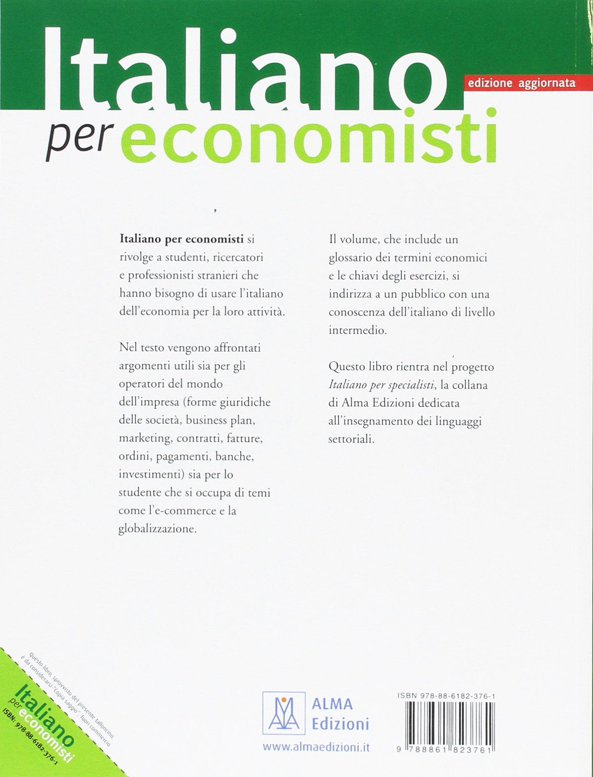 Italiano per economisti - edizione aggiornata