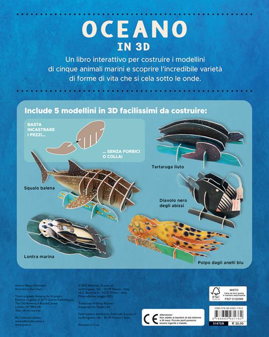 Oceano in 3D. Costruisci 5 animali marini.