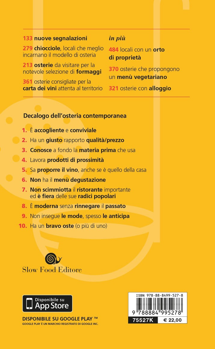 Osterie d&#39;Italia 2019. Sussidiario del mangiarbere all&#39;italiana
